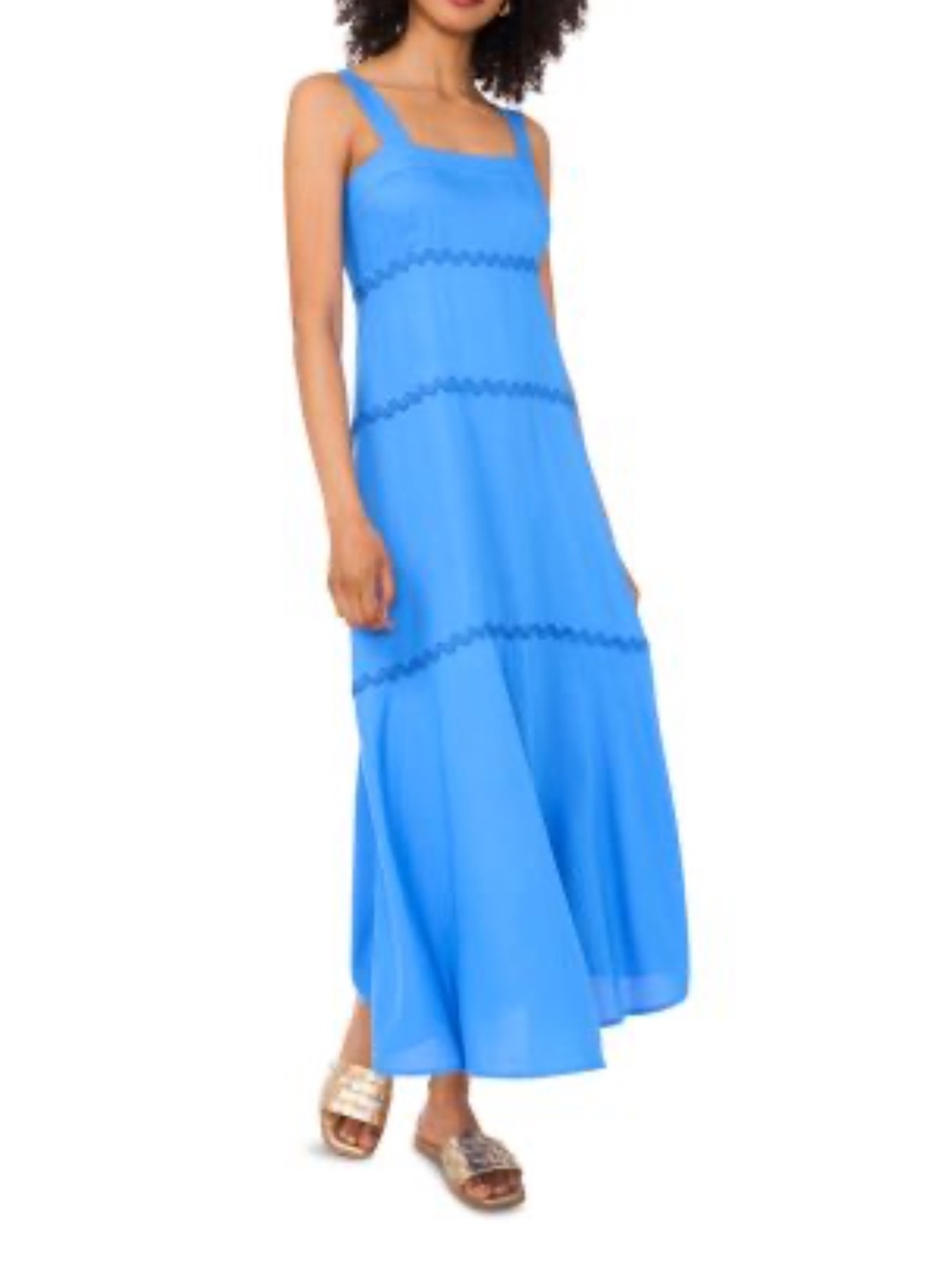 Vince Camuto Bright Blue Tiered Maxi Dress